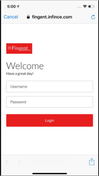 Log in with the INFINCE Web App credentials
