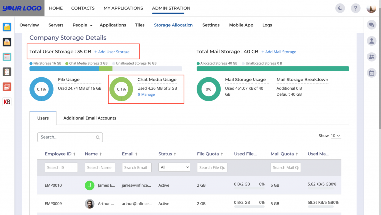 Manage User Storage