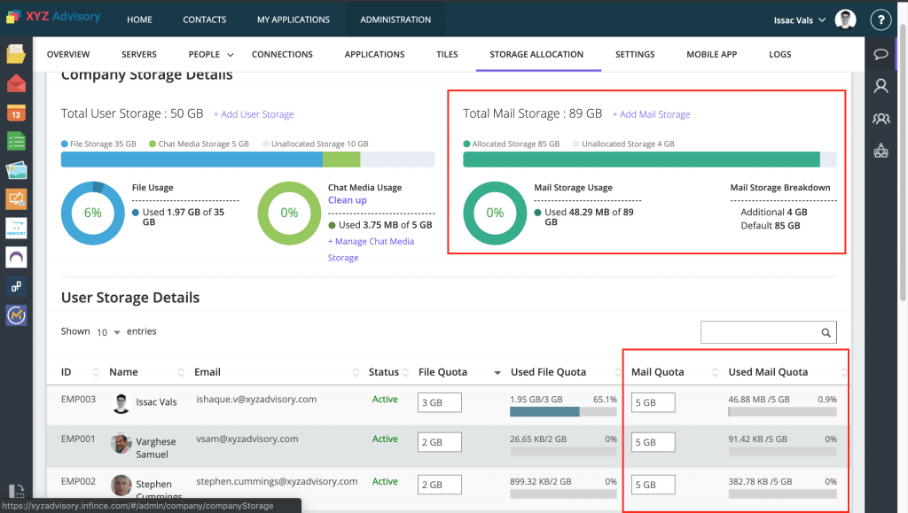 Mail Server Storage Management